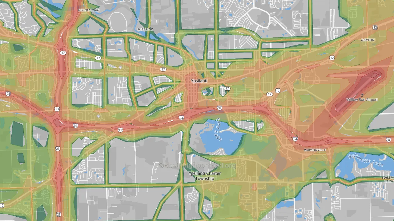 Ypsilanti, MI Map of Noise Levels in Ypsilanti