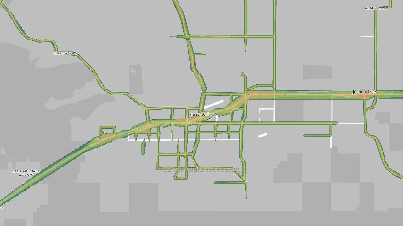 Yucca Valley, CA Map of Noise Levels in Yucca Valley