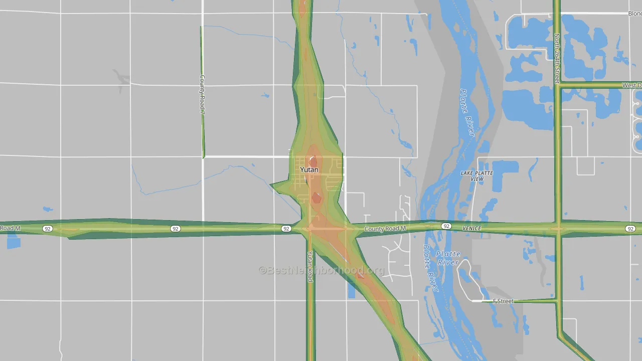 Yutan, NE Map of Noise Levels in Yutan