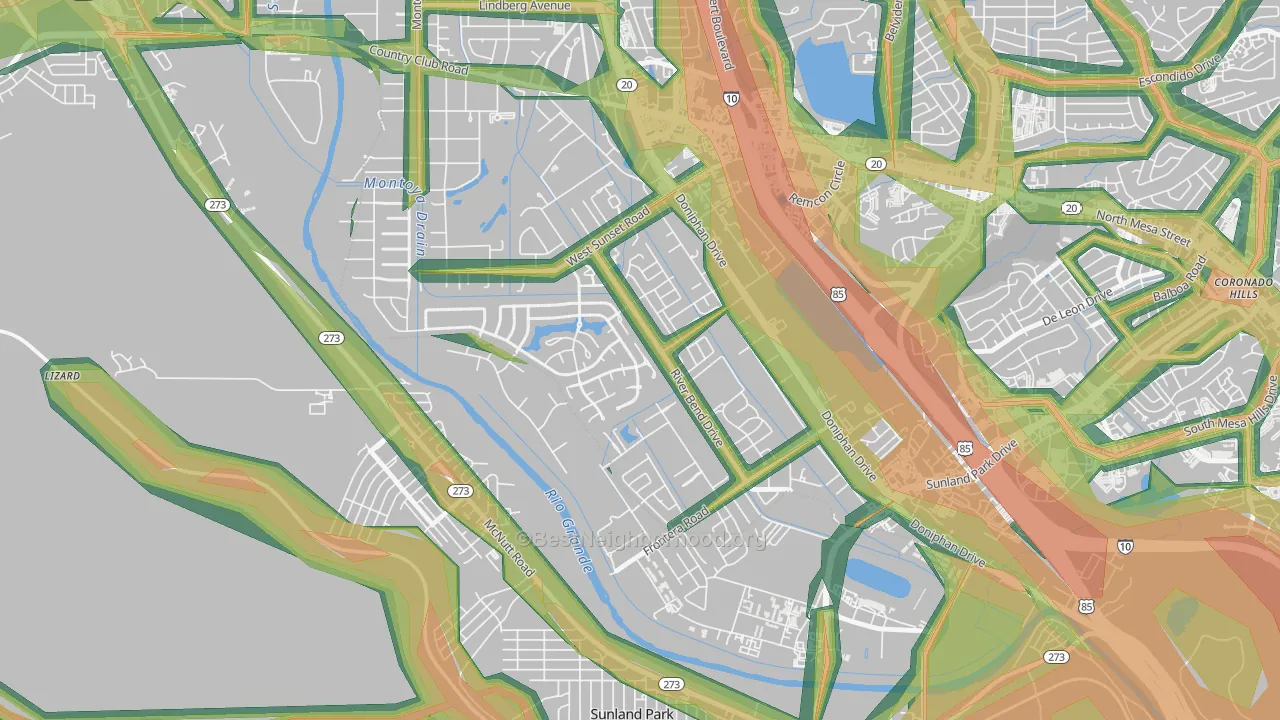 Zach White, El Paso, TX Map of Noise Levels in Zach White