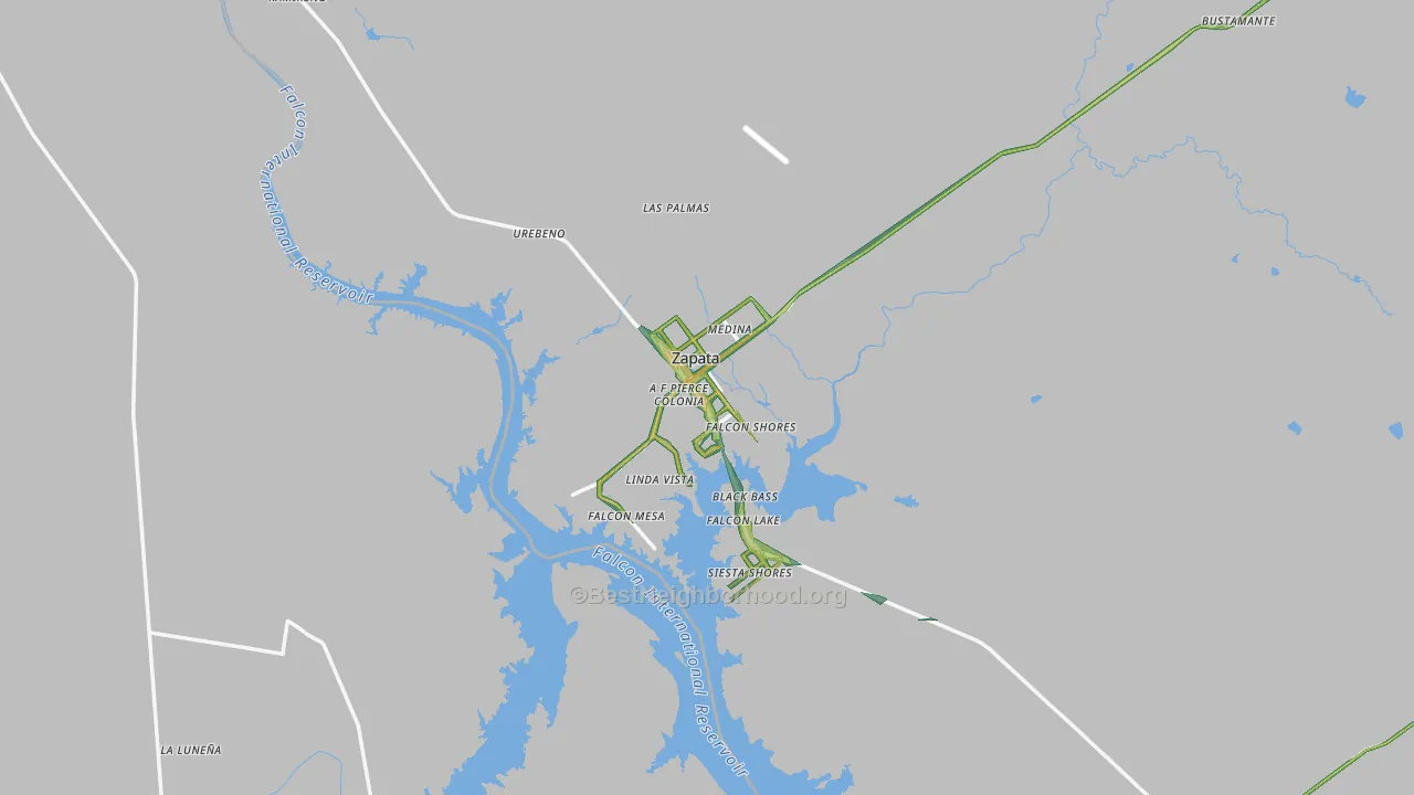 Zapata County, TX Map of Noise Levels in Zapata County