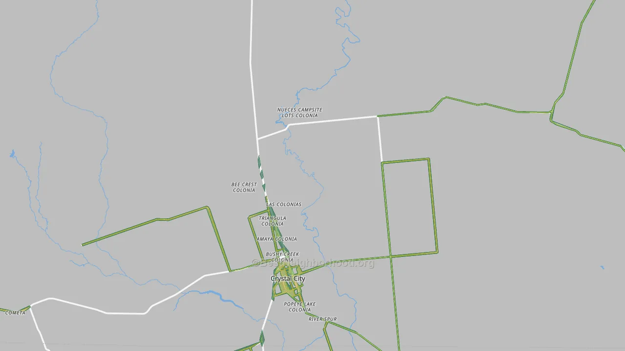 Zavala County, TX Map of Noise Levels in Zavala County