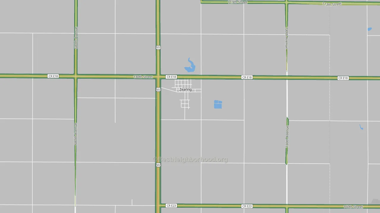 Zearing, IA Map of Noise Levels in Zearing