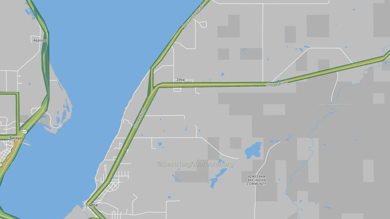 Zeba, MI Map of Noise Levels in Zeba
