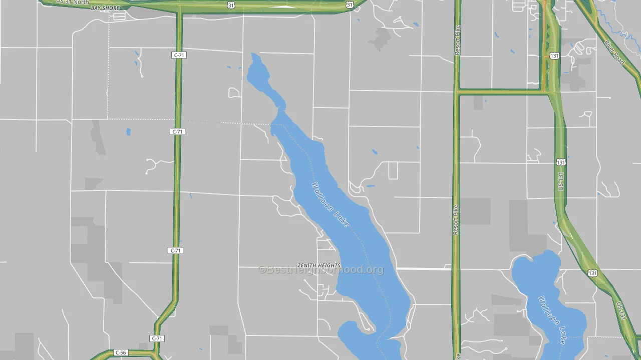 Zenith Heights, MI Map of Noise Levels in Zenith Heights