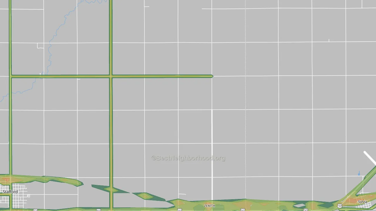 Zenith, KS Map of Noise Levels in Zenith