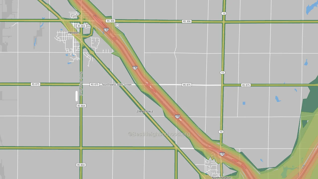Zimmerdale, KS Map of Noise Levels in Zimmerdale