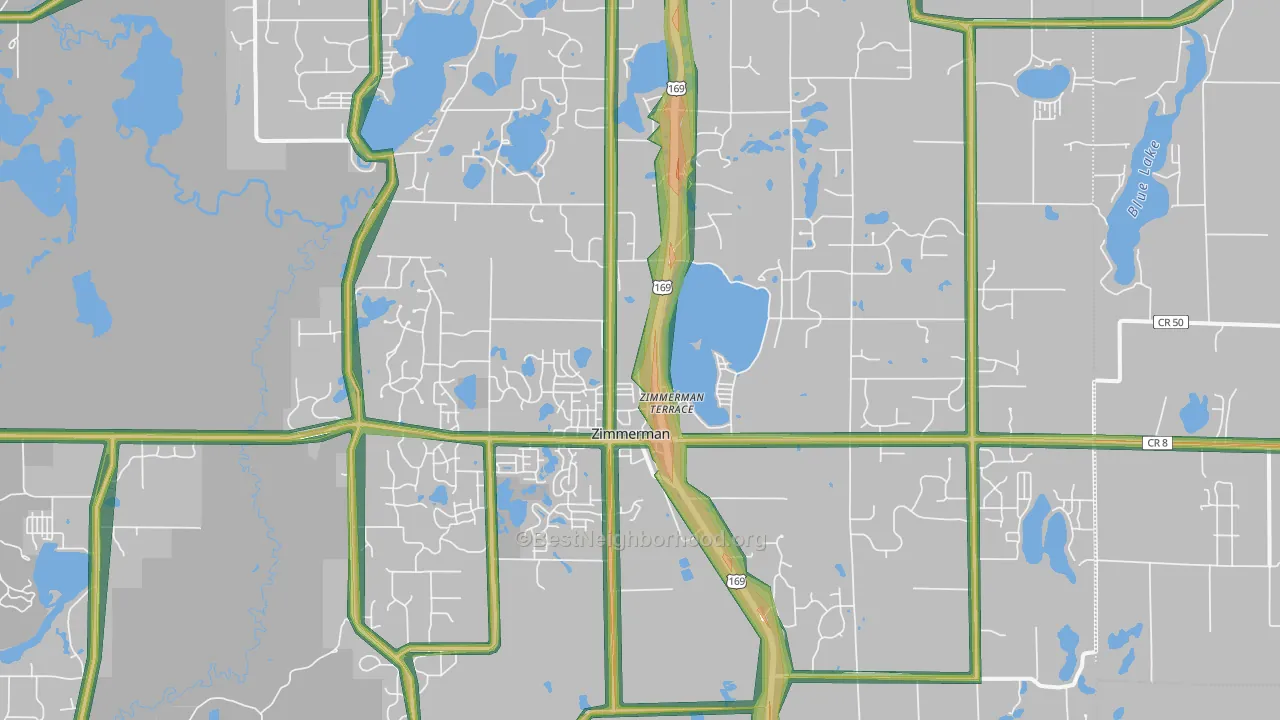 Zimmerman, MN Map of Noise Levels in Zimmerman