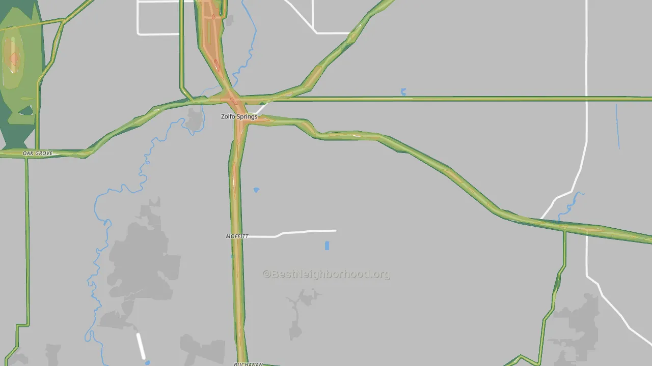 Zolfo Springs, FL Map of Noise Levels in Zolfo Springs