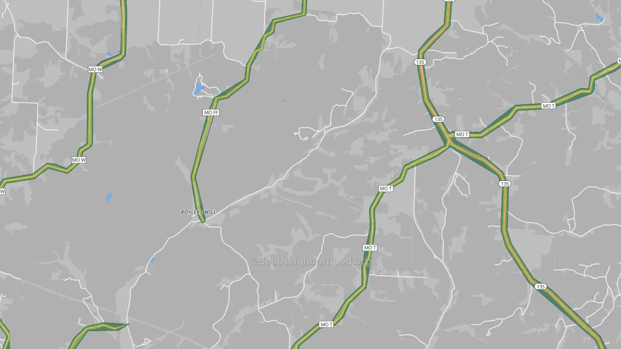 Zora, MO Map of Noise Levels in Zora