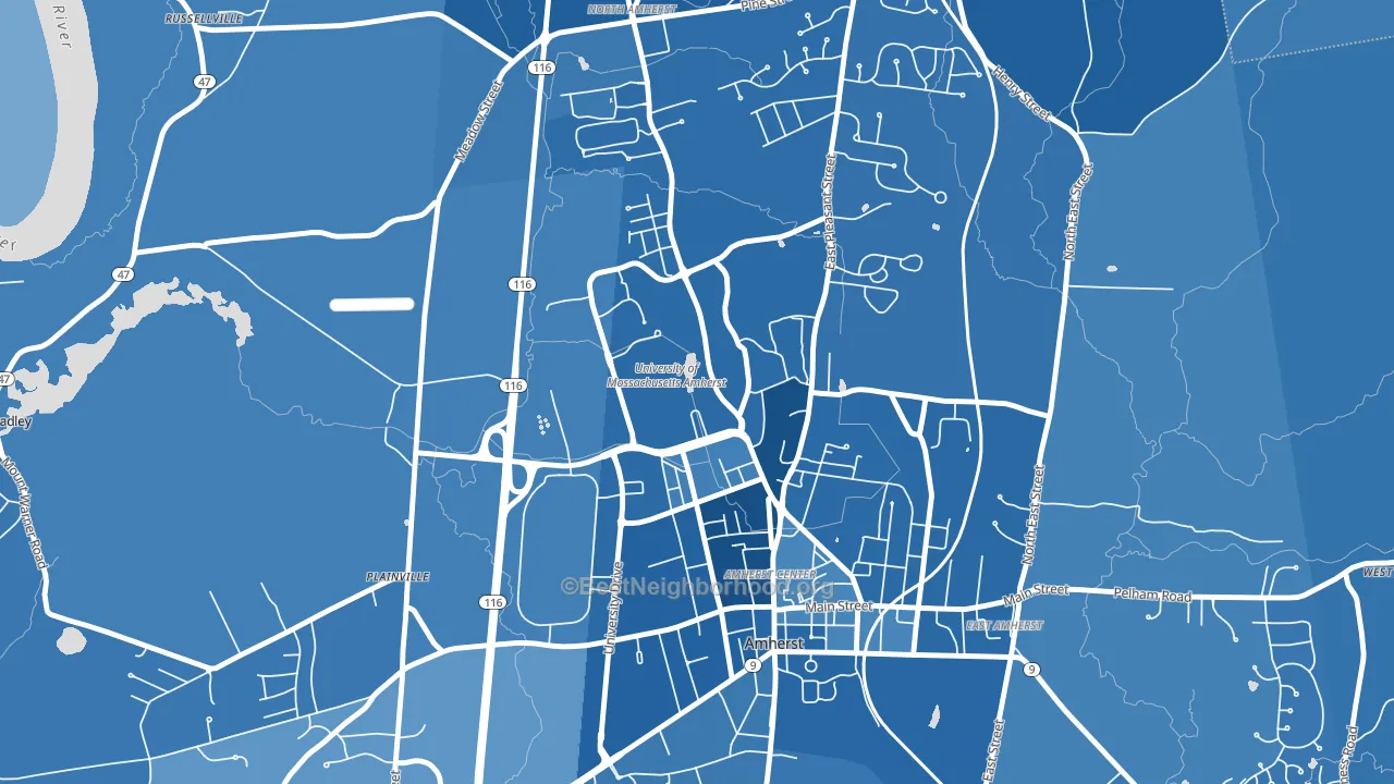 01003, MA block-group political-lean map