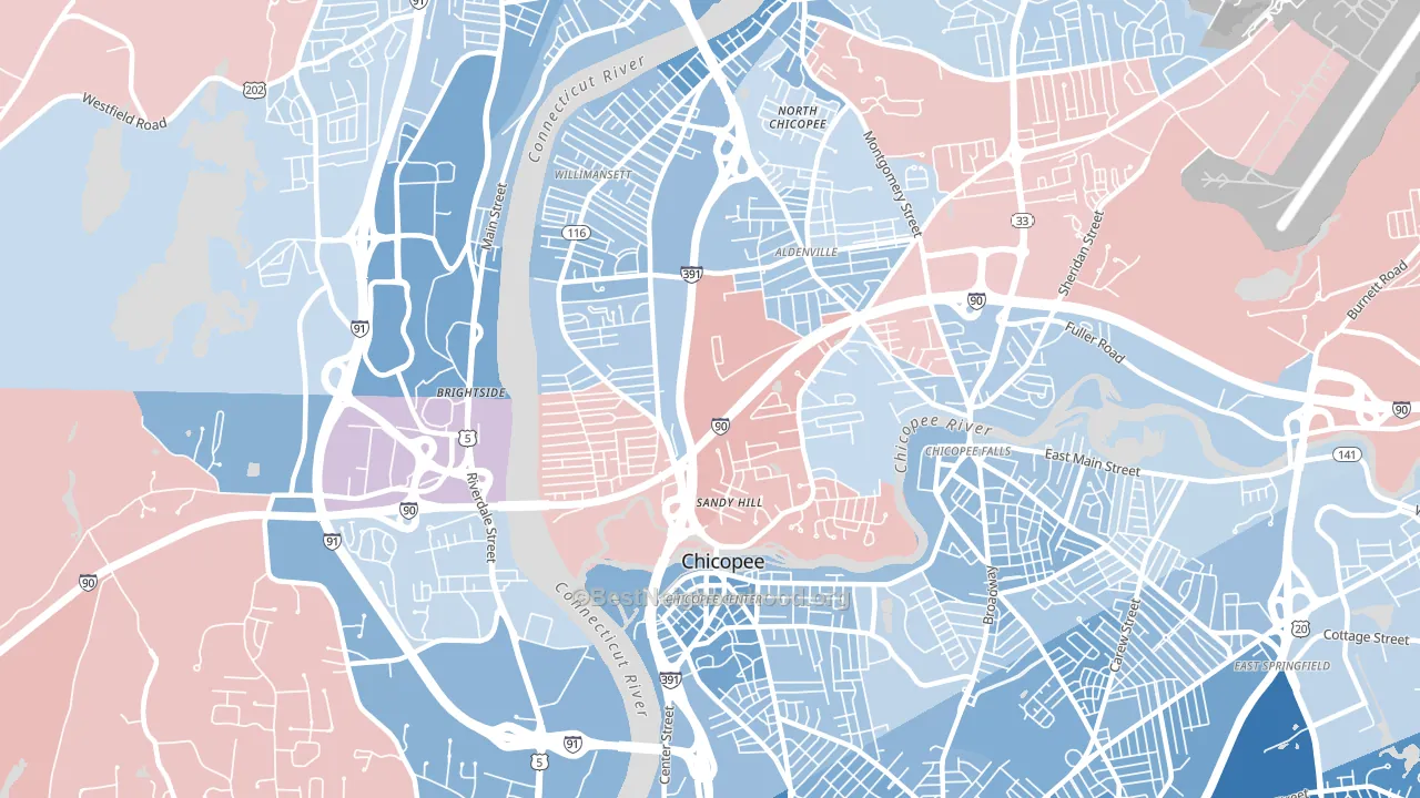 01013, MA block-group political-lean map