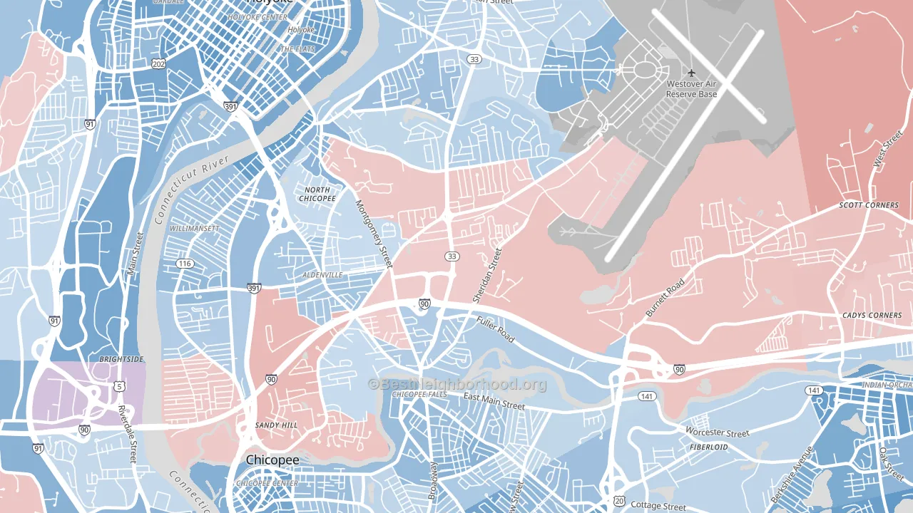 01020, MA block-group political-lean map