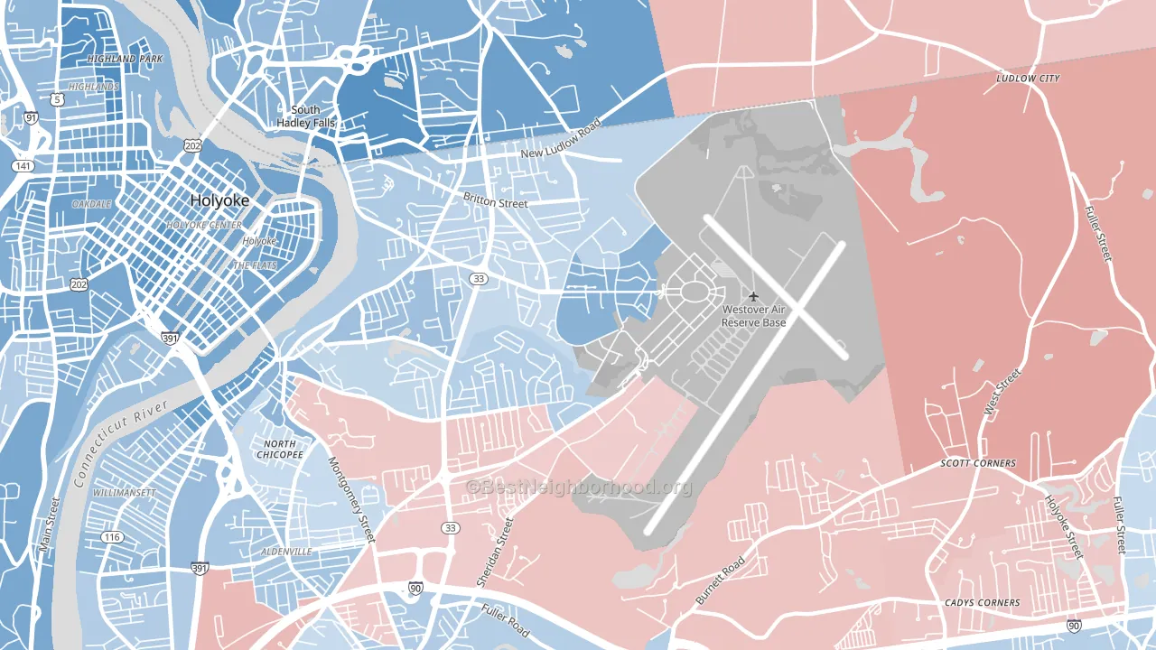 01022, MA block-group political-lean map