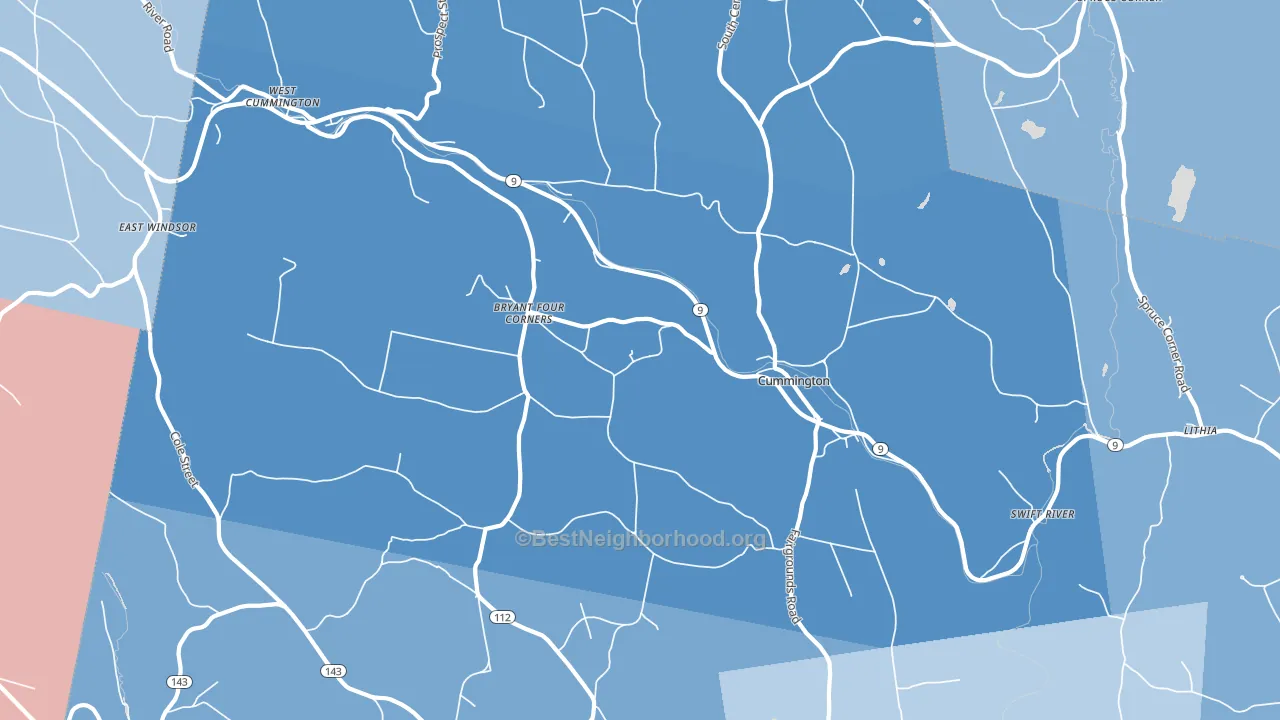 01026, MA block-group political-lean map