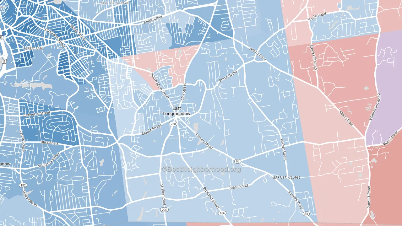 01028, MA block-group political-lean map