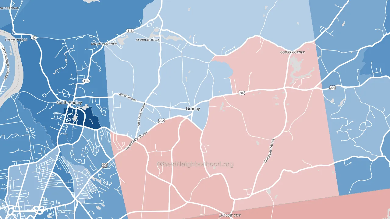 01033, MA block-group political-lean map