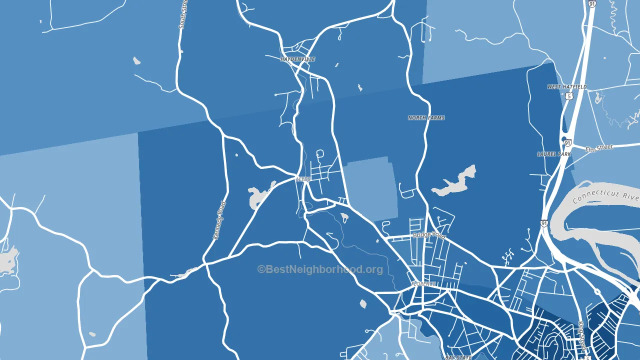 01053, MA block-group political-lean map