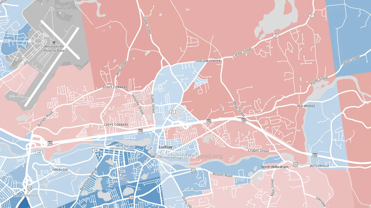 01056, MA block-group political-lean map
