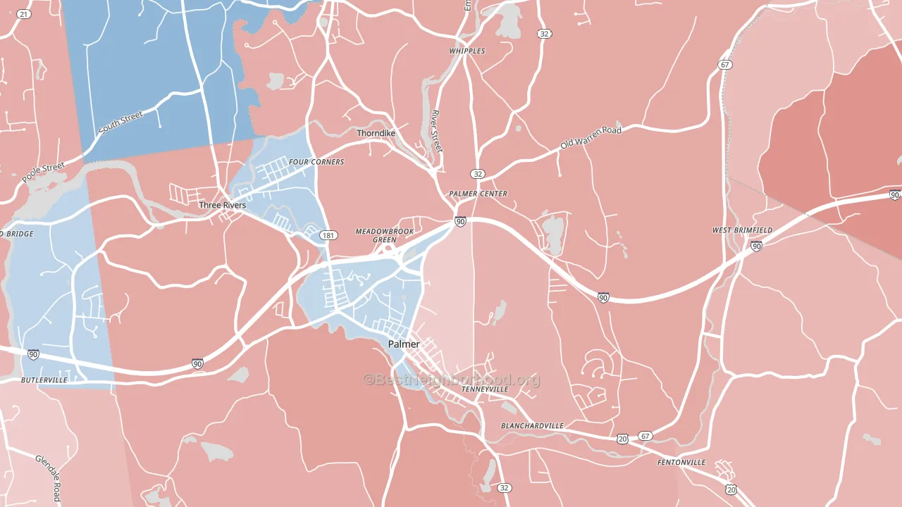 01069, MA block-group political-lean map