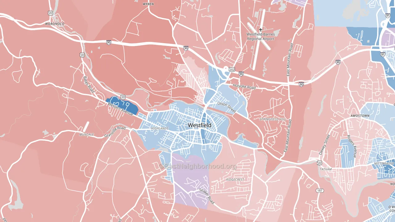01085, MA block-group political-lean map