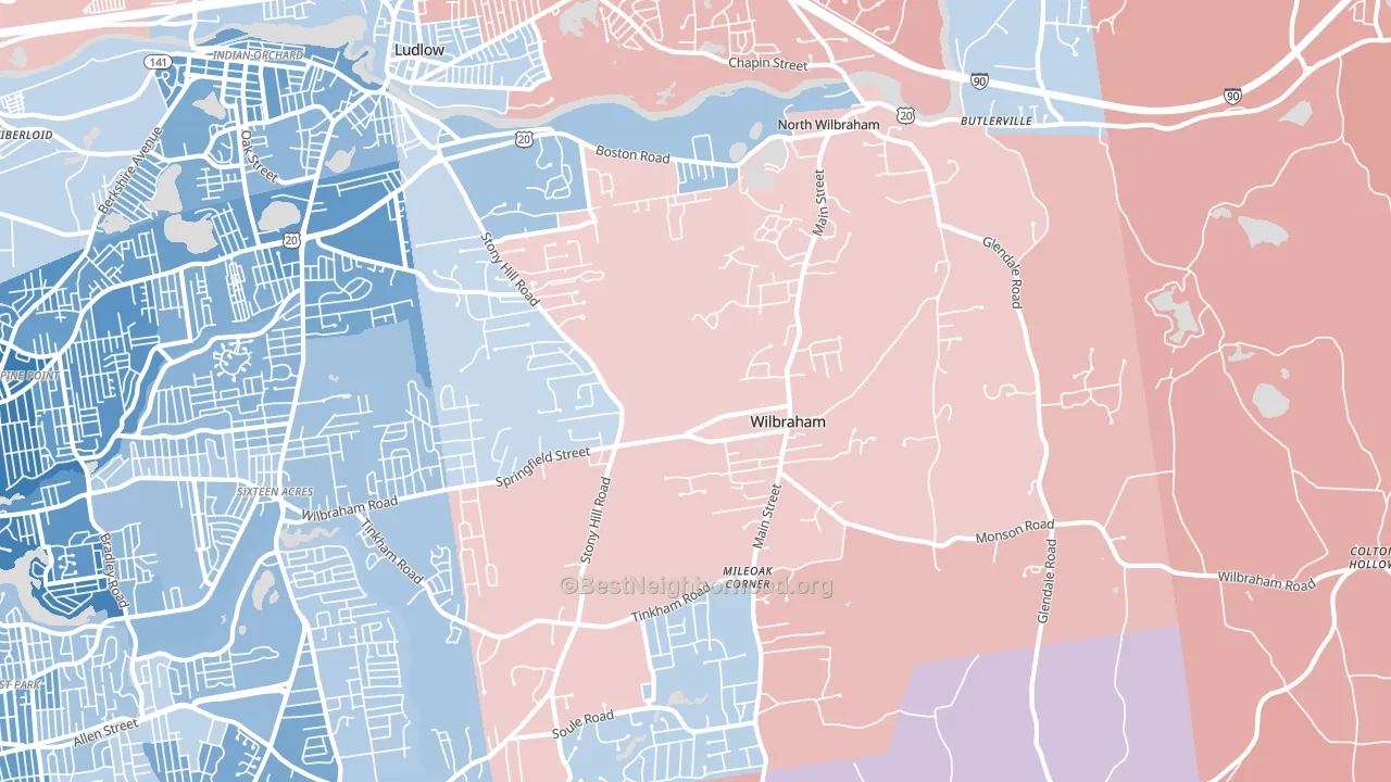 01095, MA block-group political-lean map