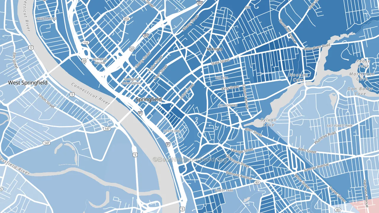 01105, MA block-group political-lean map