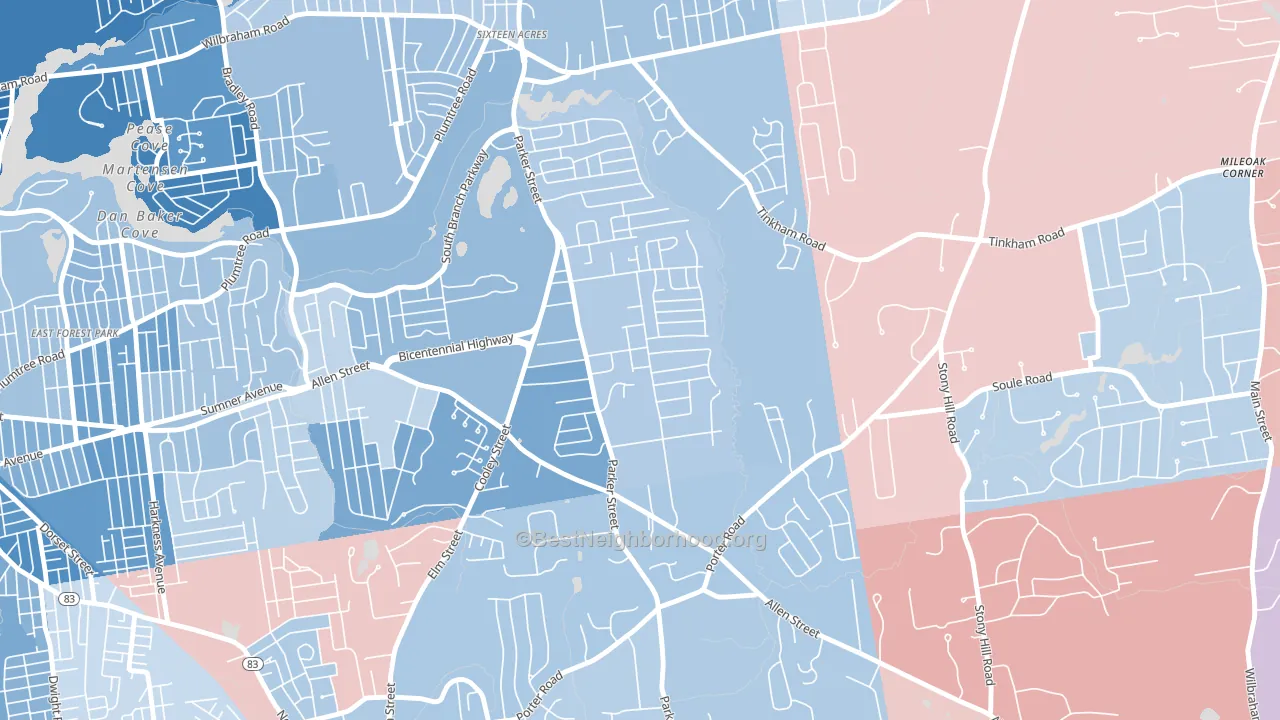 01128, MA block-group political-lean map