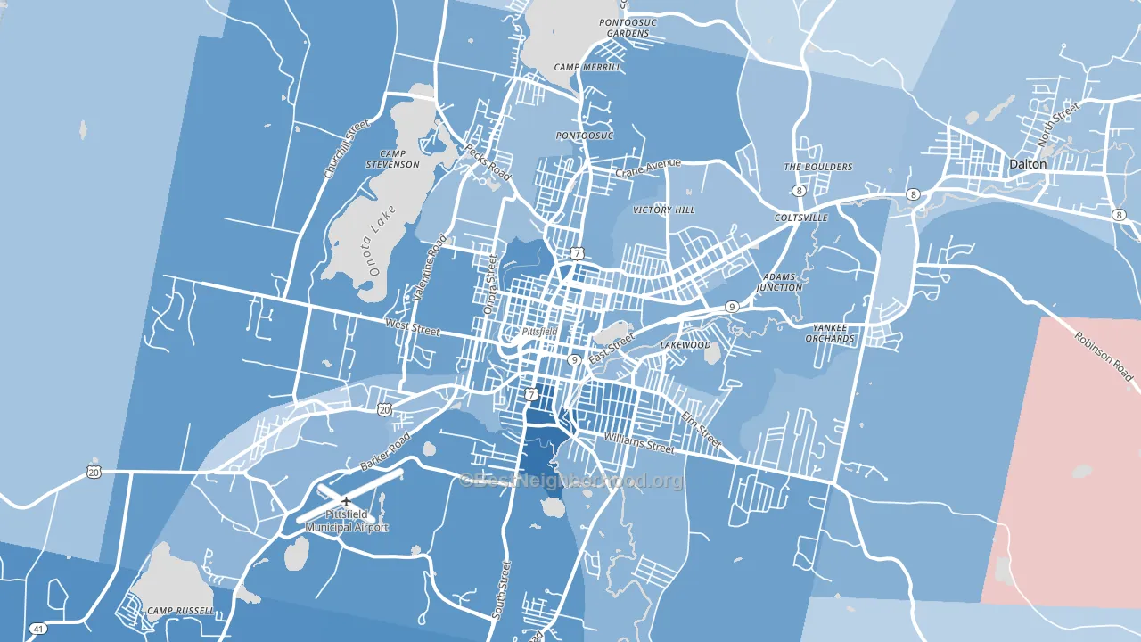 01201, MA block-group political-lean map