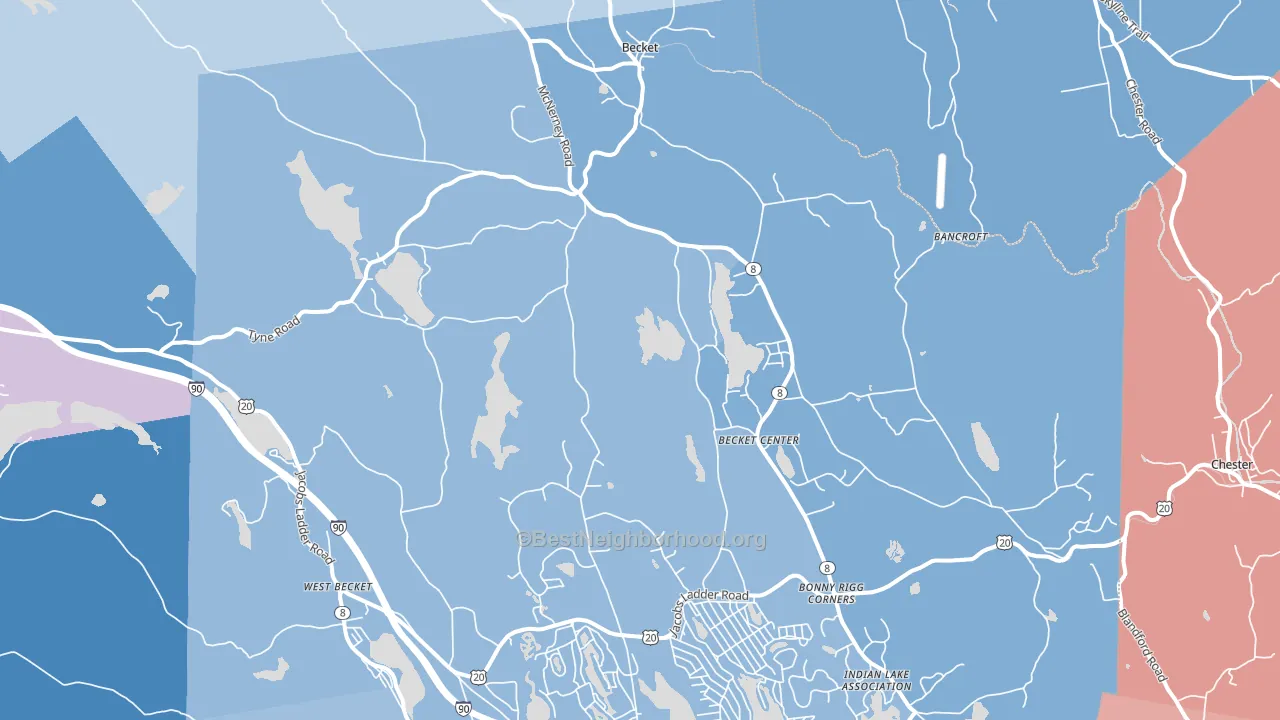 01223, MA block-group political-lean map