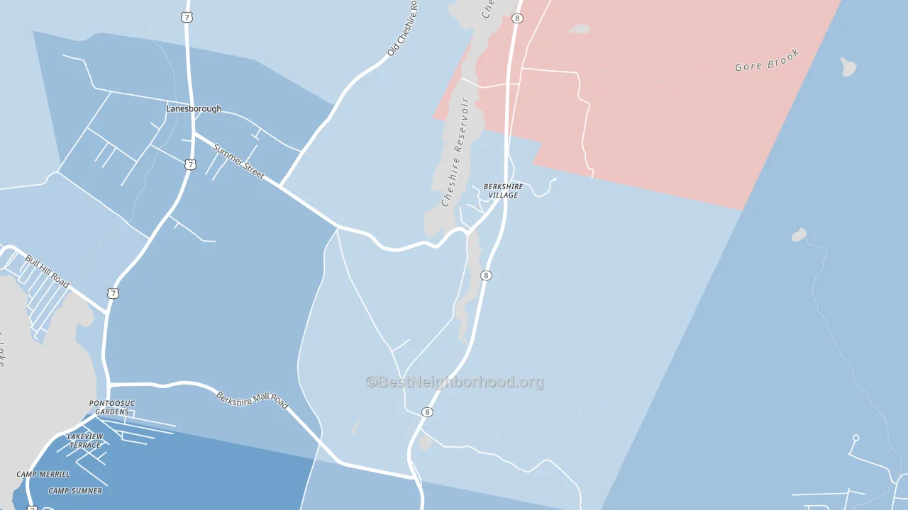 01224, MA block-group political-lean map