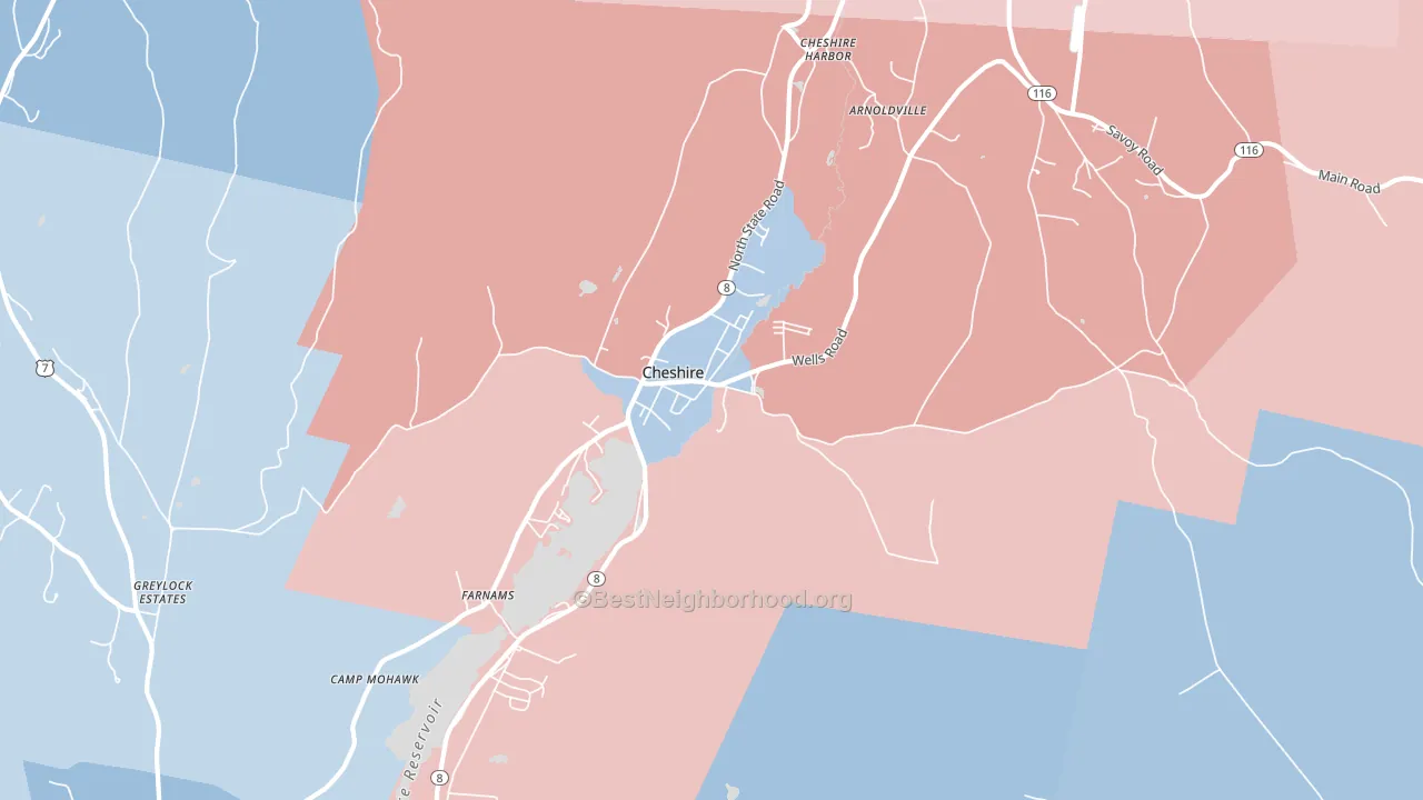 01225, MA block-group political-lean map