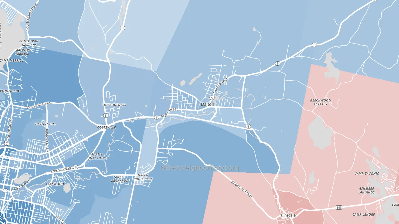 01226, MA block-group political-lean map