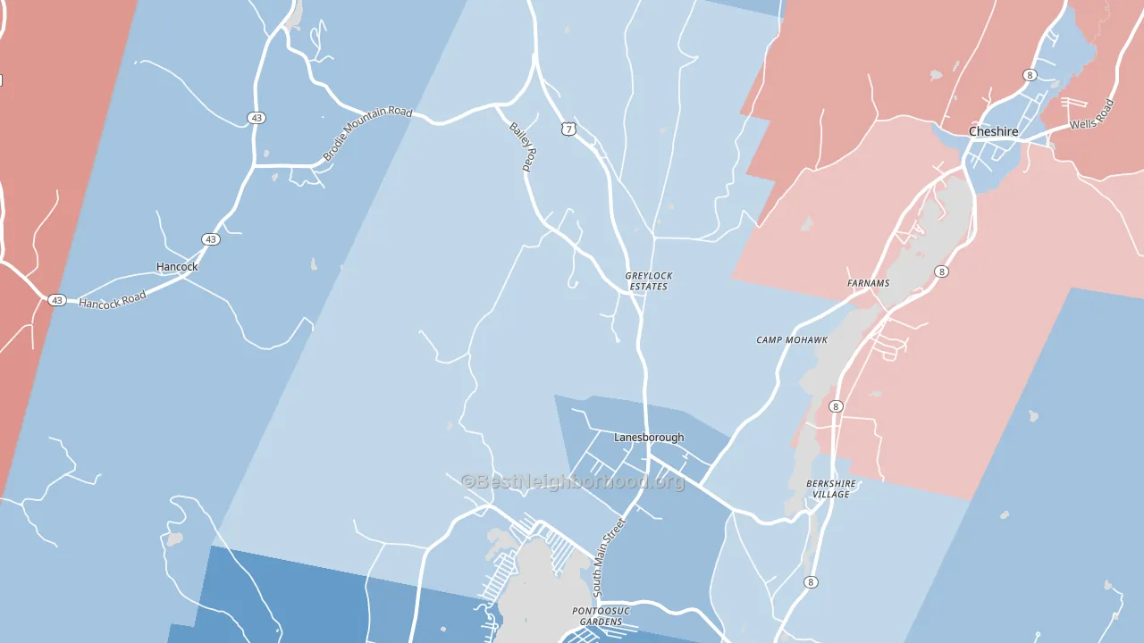 01237, MA block-group political-lean map