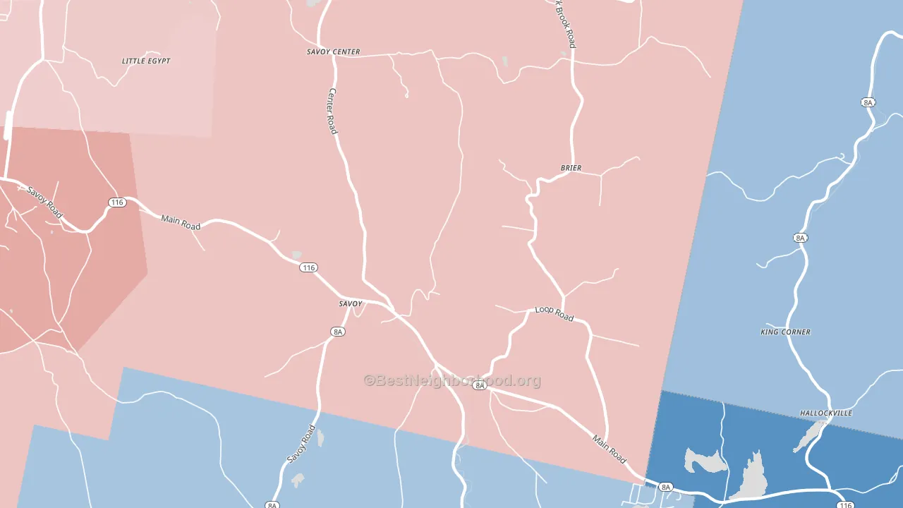 01256, MA block-group political-lean map