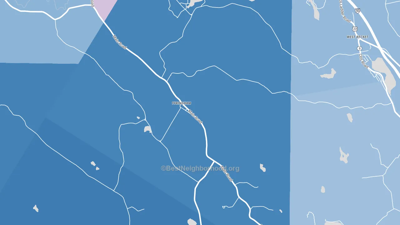 01264, MA block-group political-lean map