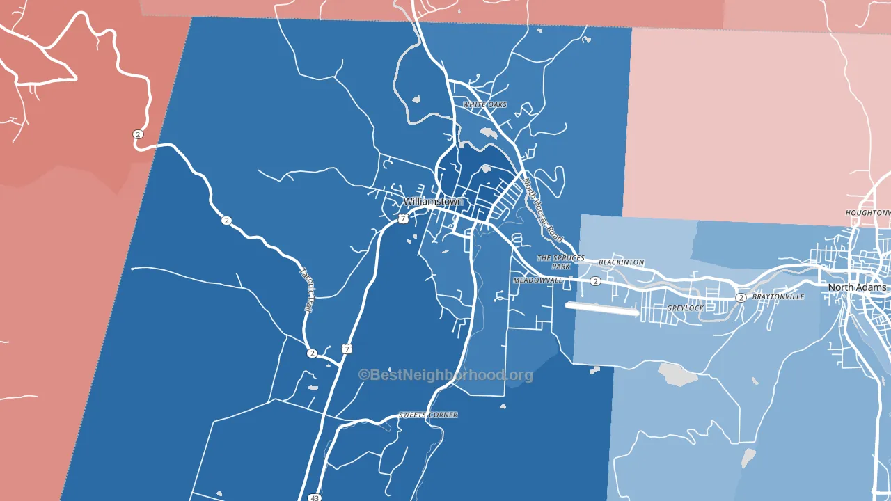 01267, MA block-group political-lean map