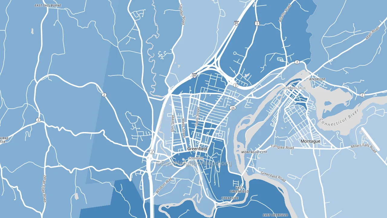 01301, MA block-group political-lean map