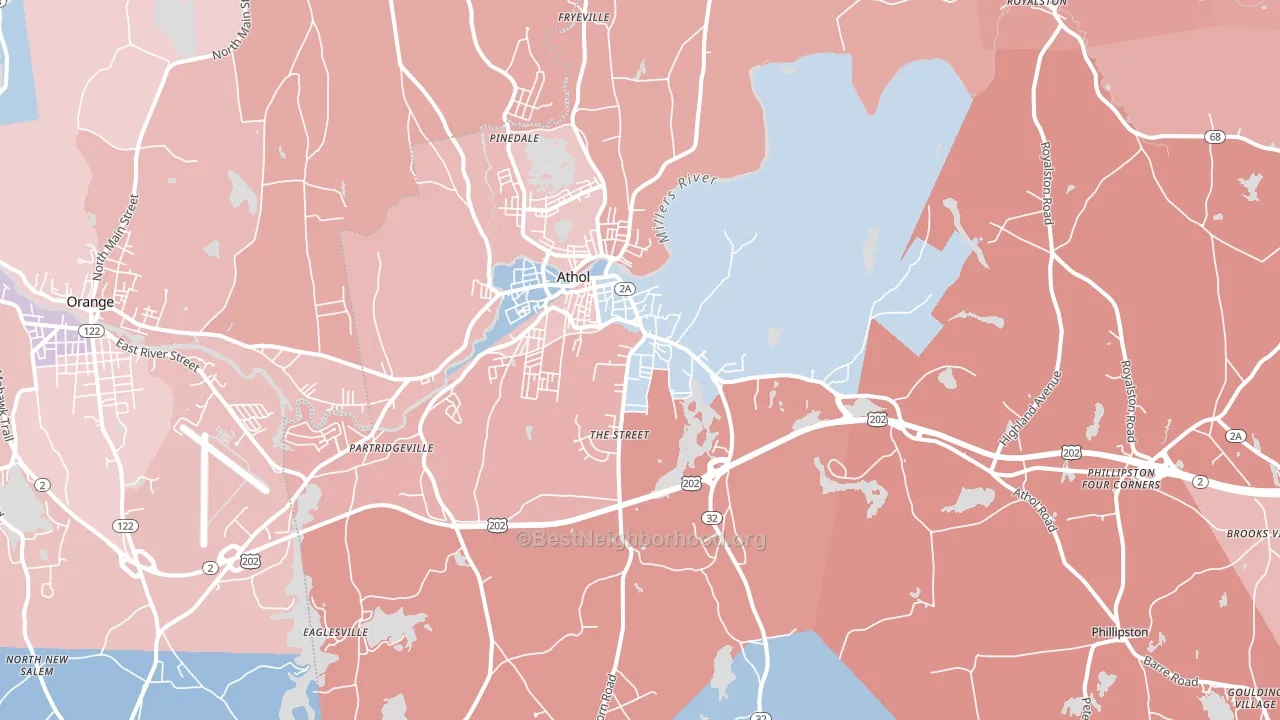 01331, MA block-group political-lean map
