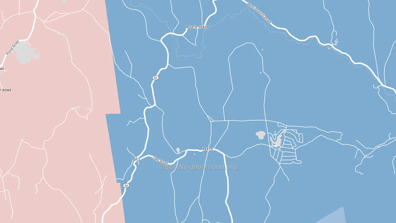 01346, MA block-group political-lean map