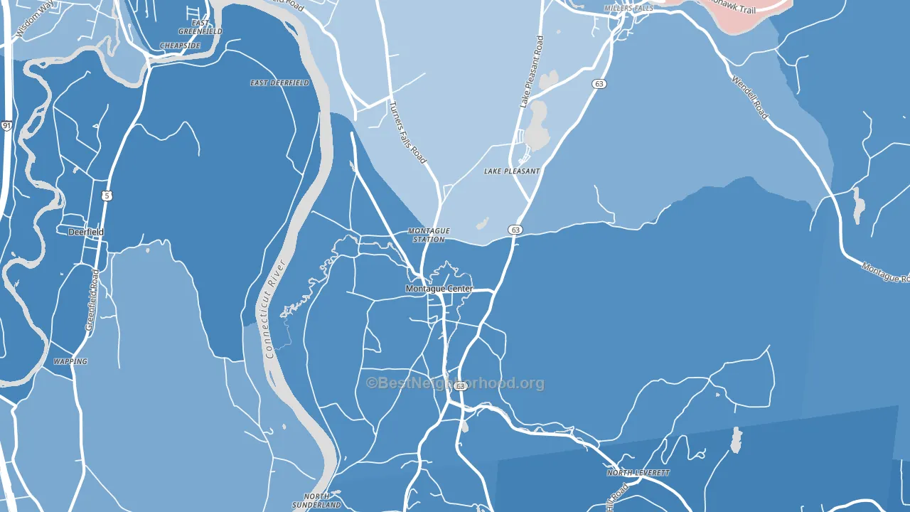 01351, MA block-group political-lean map