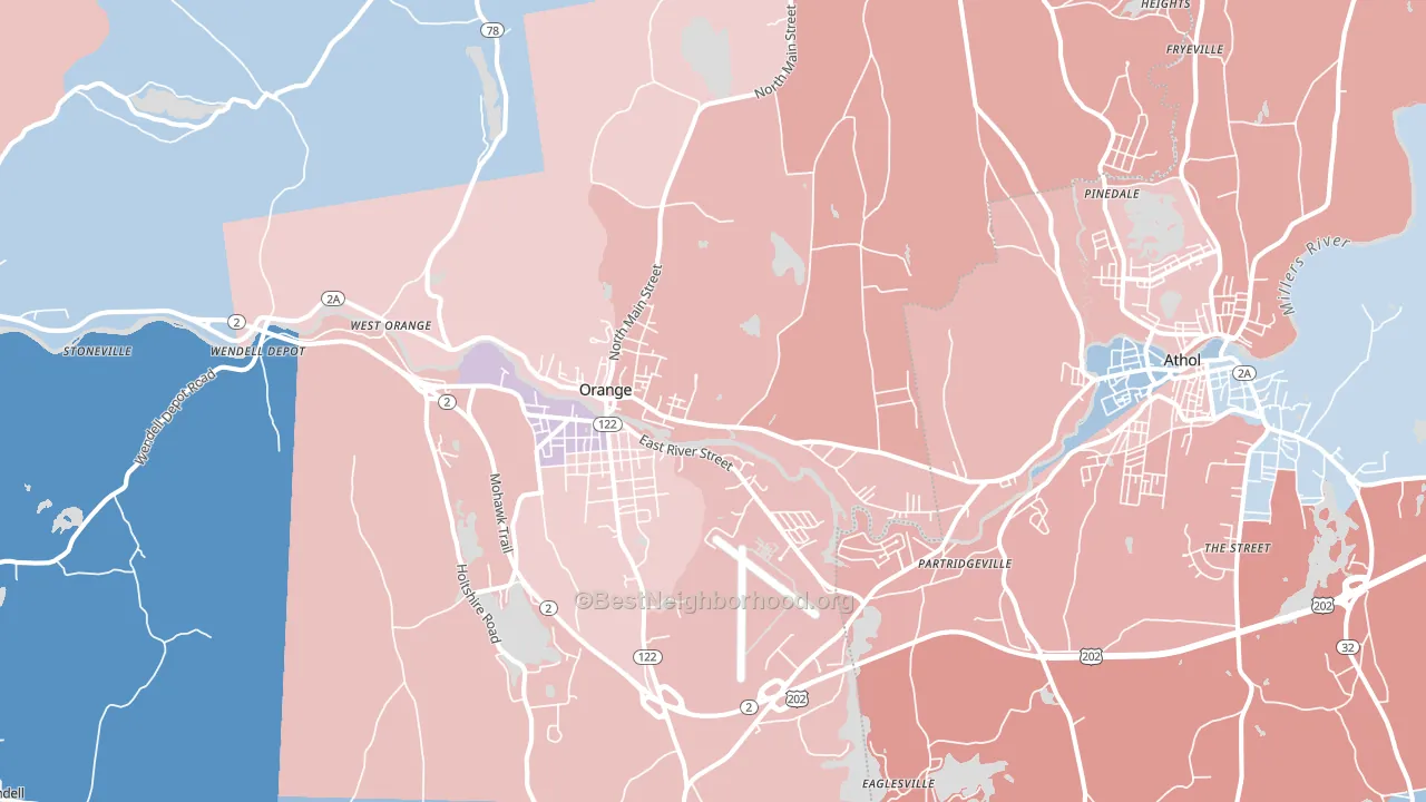 01364, MA block-group political-lean map