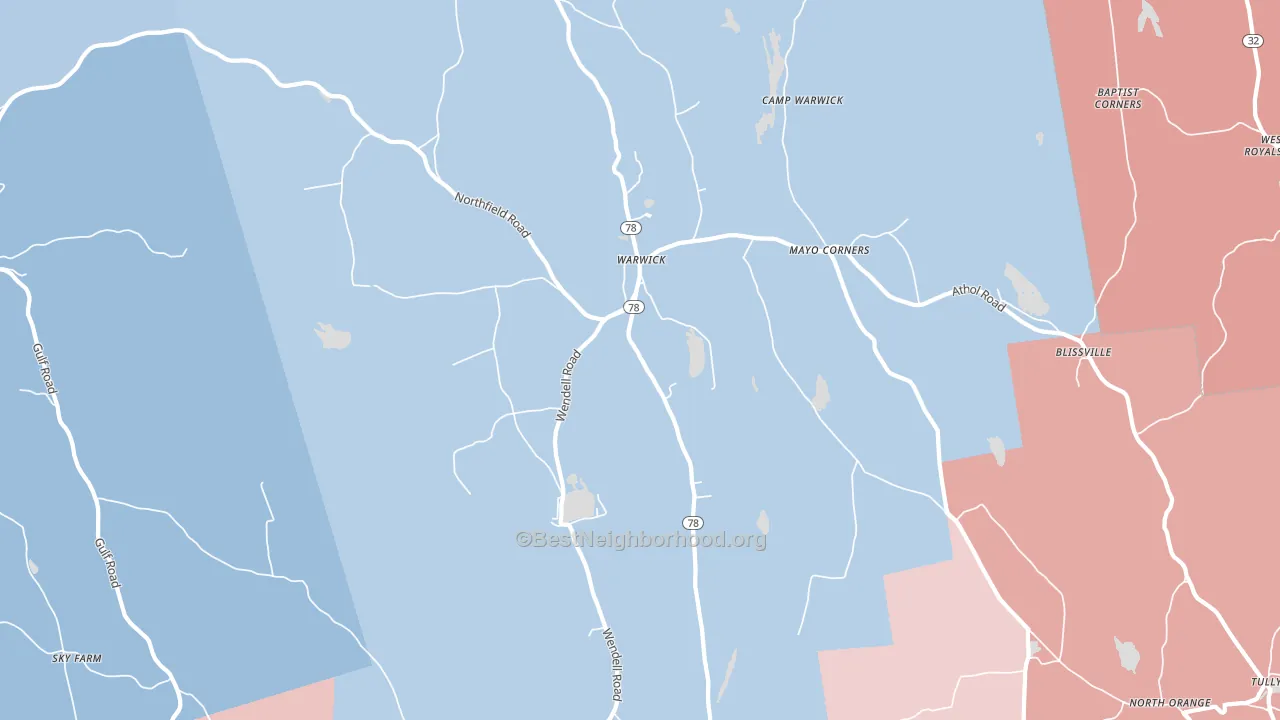 01378, MA block-group political-lean map