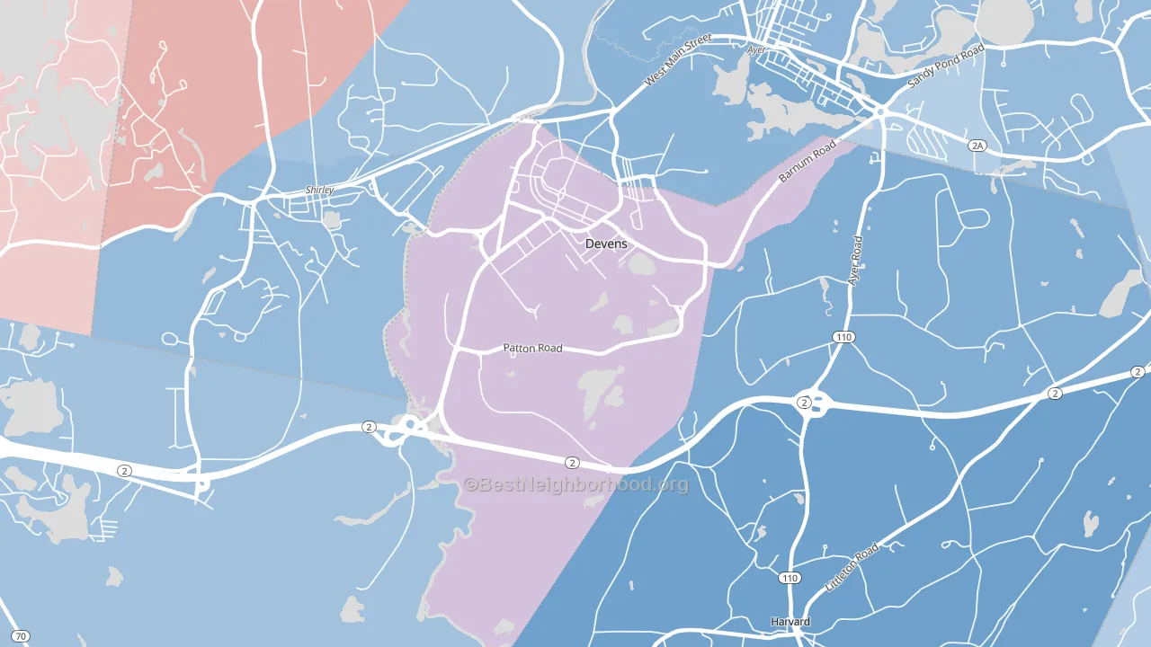 01434, MA block-group political-lean map