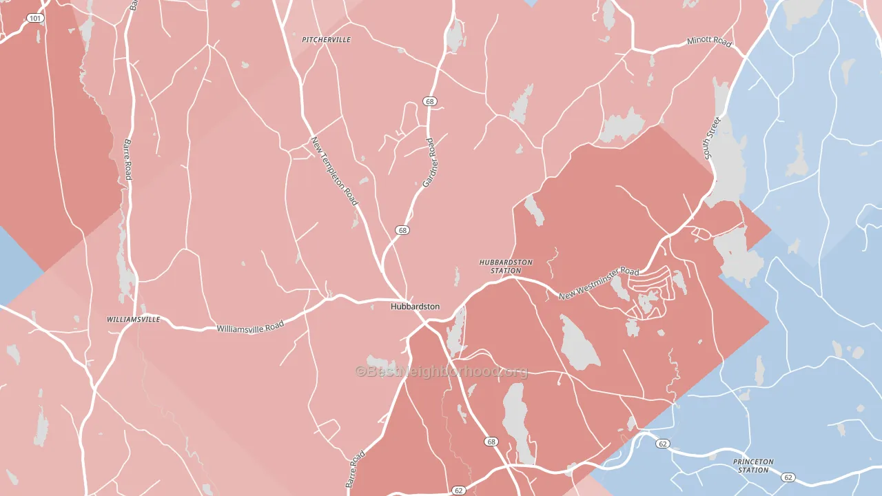 01452, MA block-group political-lean map