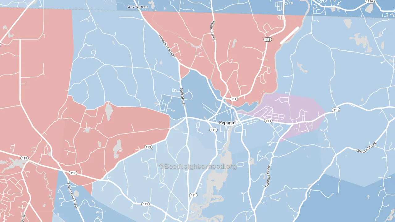 01463, MA block-group political-lean map