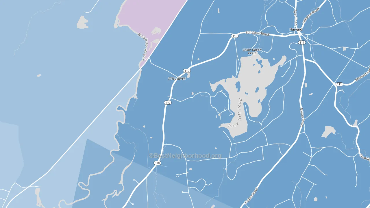 01467, MA block-group political-lean map