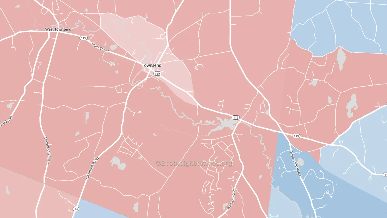 01469, MA block-group political-lean map