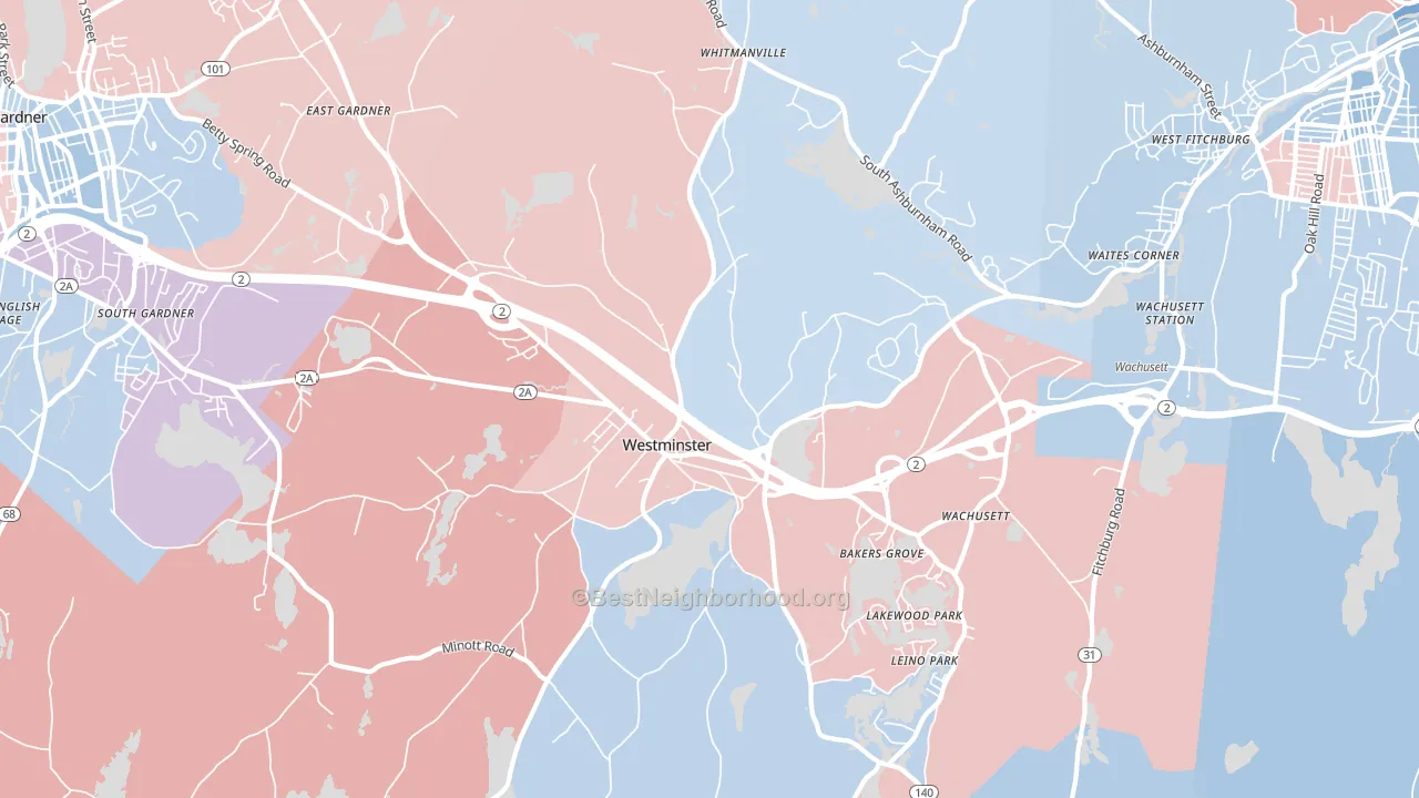 01473, MA block-group political-lean map