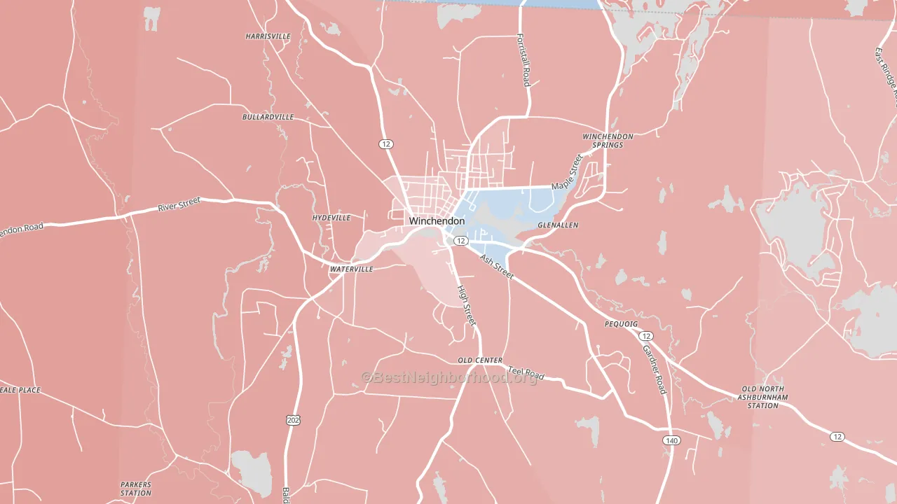 01475, MA block-group political-lean map